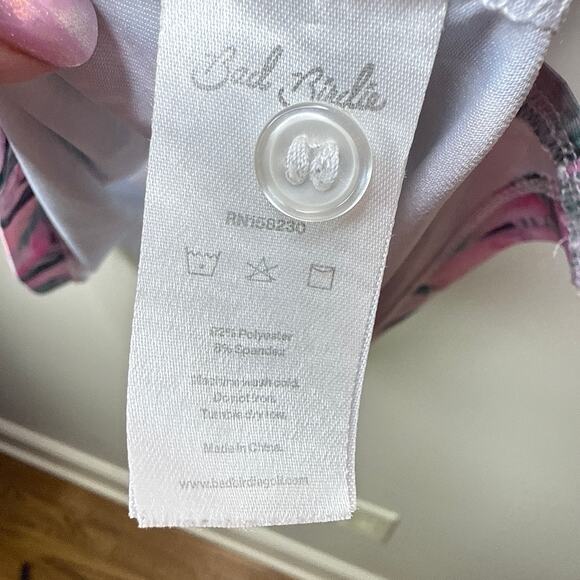 Bad Birdie Men's Size Large Feather Performance Golf Shirt‎ EUC Bright Abstract - Picture 10 of 10